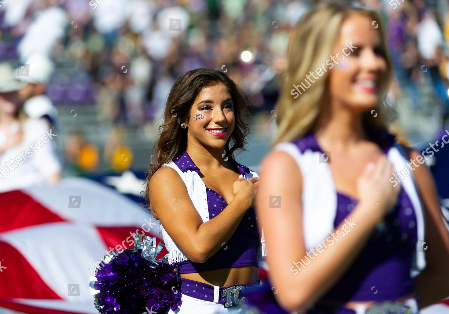 Tcu Horned Frogs Cheerleaders During National Editorial Stock Photo ...