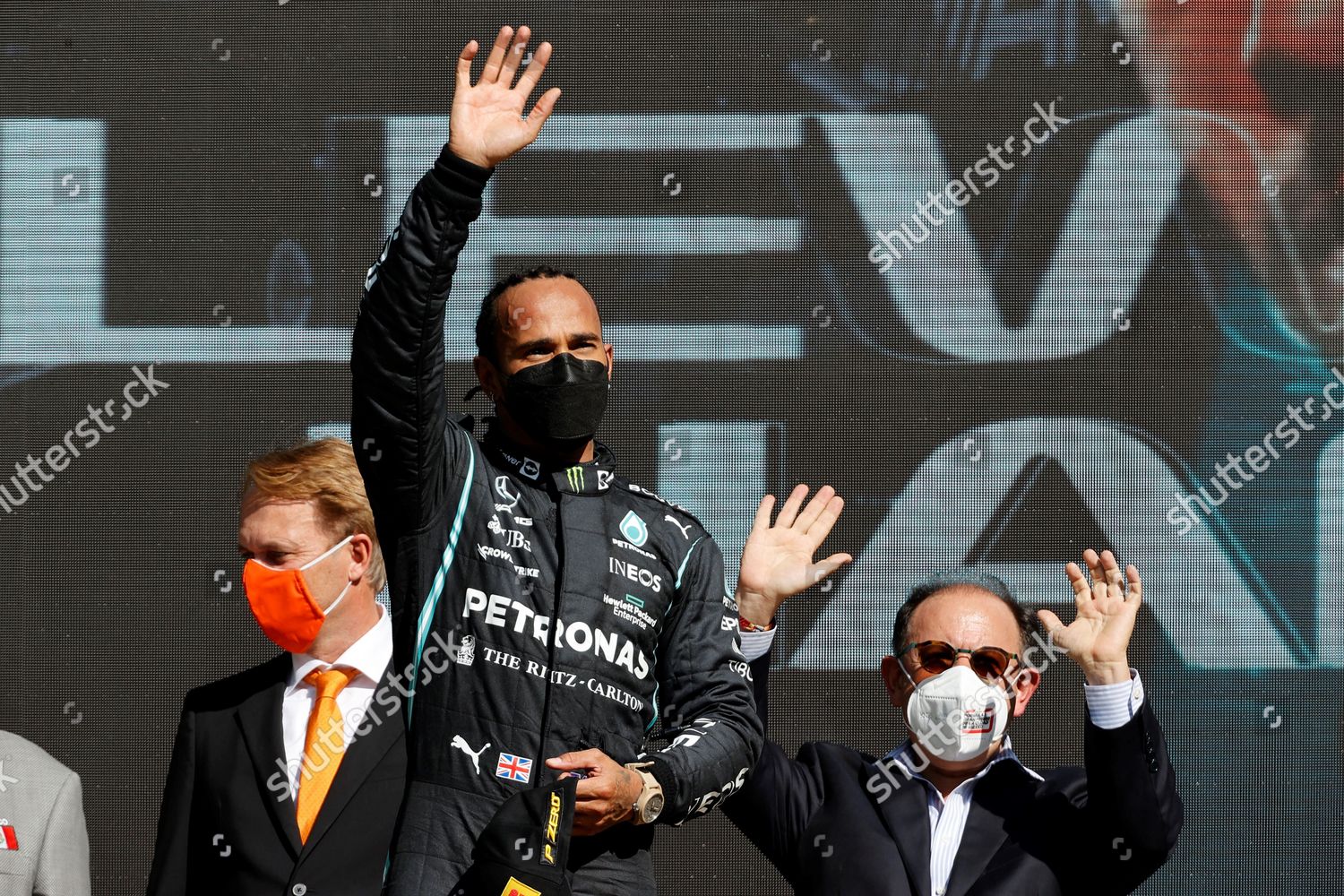 British Lewis Hamilton Mercedes Celebrates Second Editorial Stock Photo ...