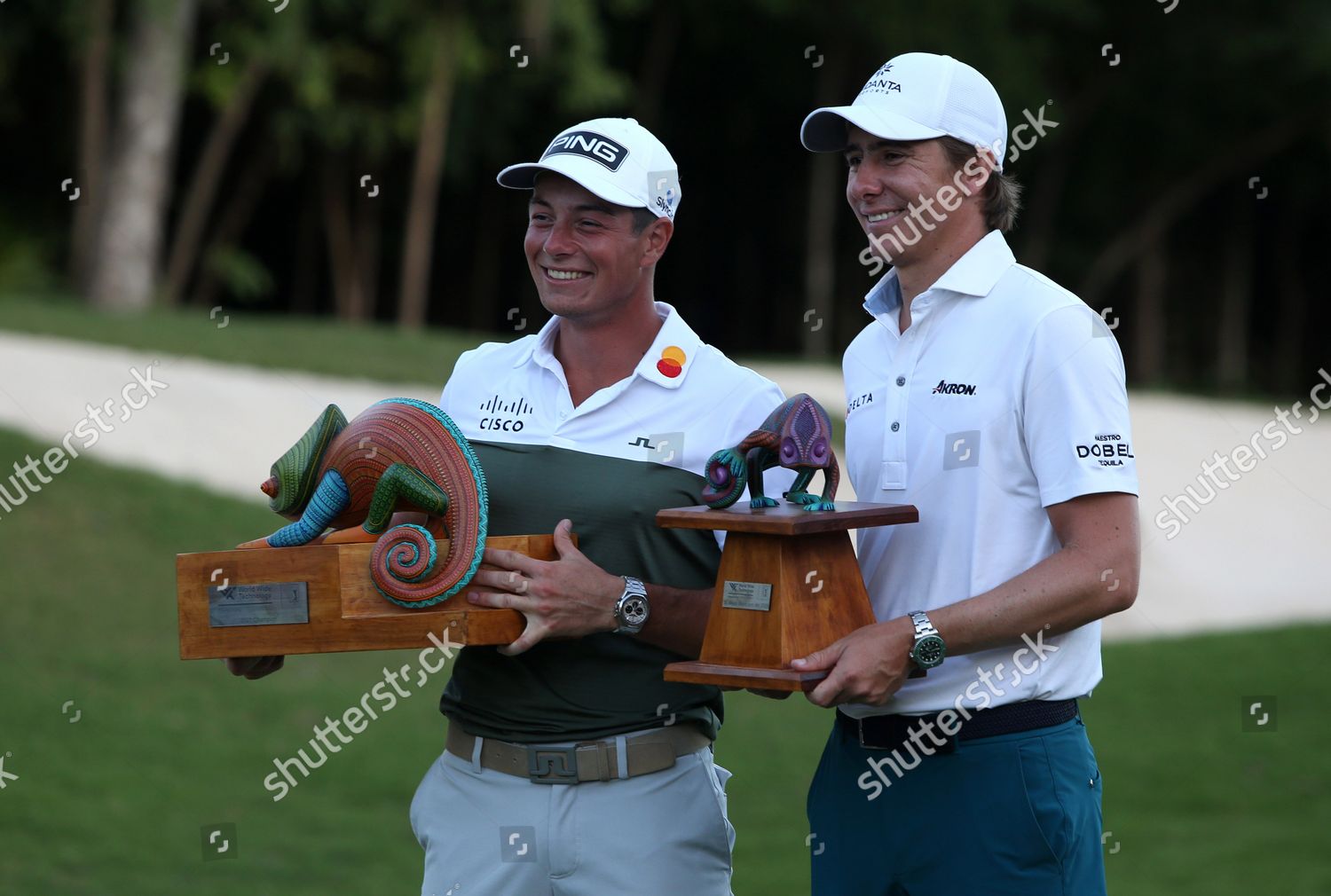 Norwegian Golfer Viktor Hovland Poses Trophy Editorial Stock Photo ...