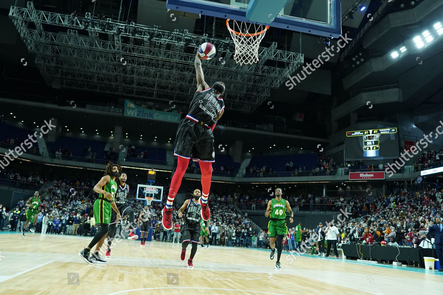 Big Easy Harlem Globetrotters During Exhibition Editorial Stock Photo