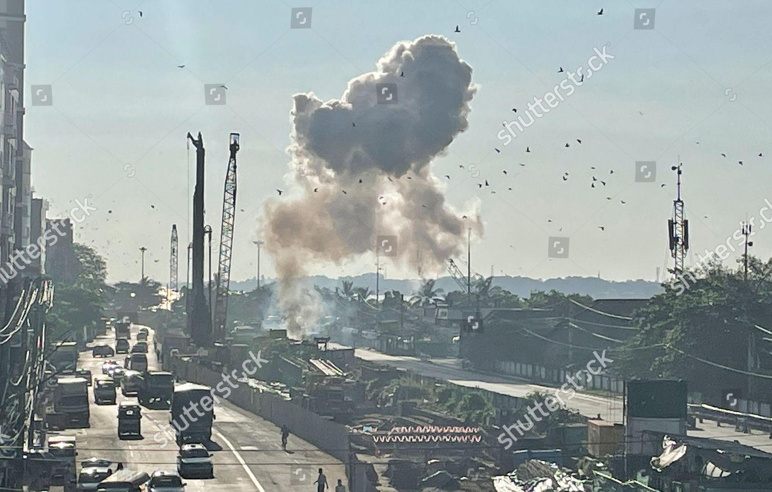 Smoke explosion rises around Strand road Lanmadaw Editorial Stock Photo Stock Image Shutterstock