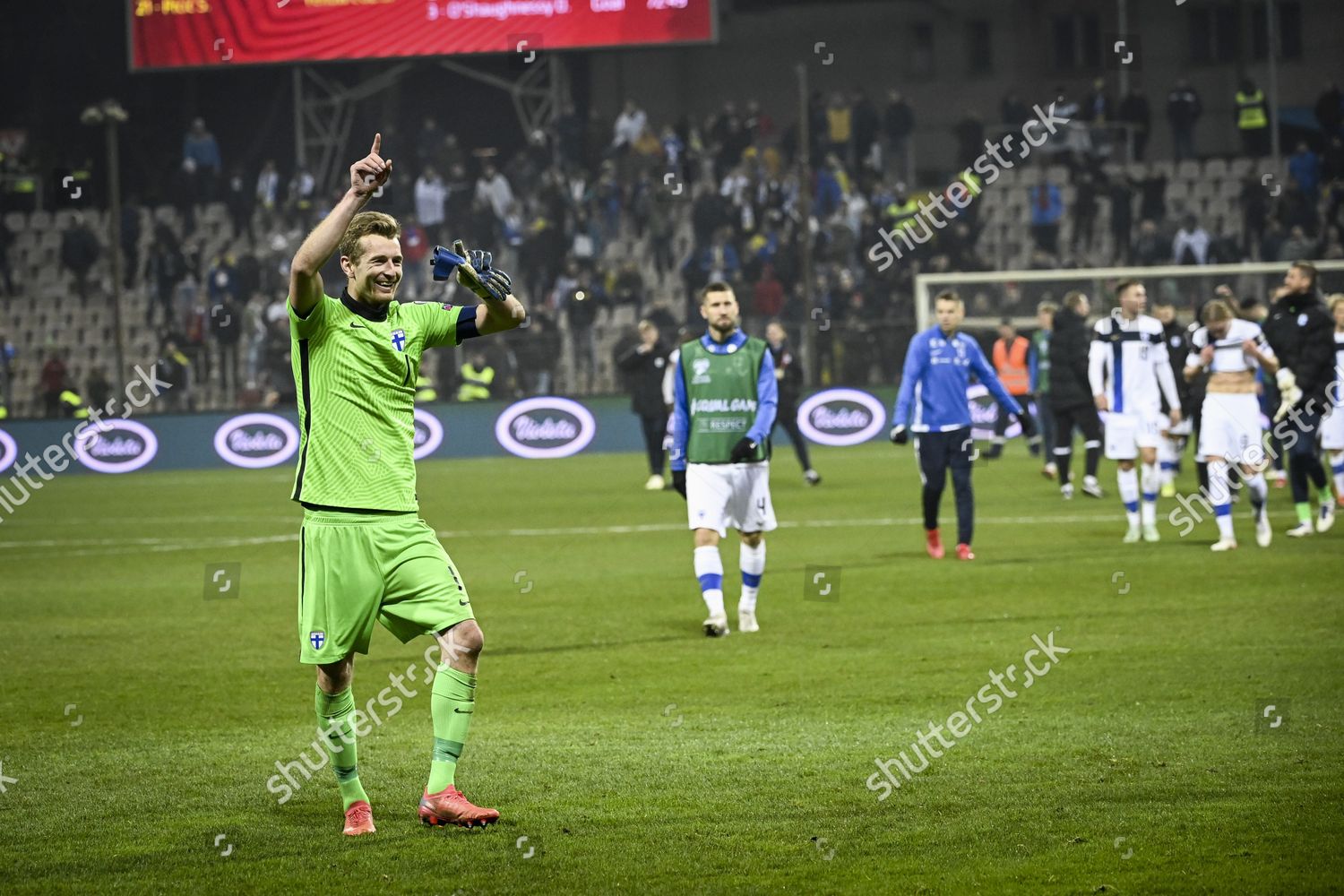 Finlands Goalkeeper Lukas Hradecky Thanks Fans Editorial Stock Photo ...