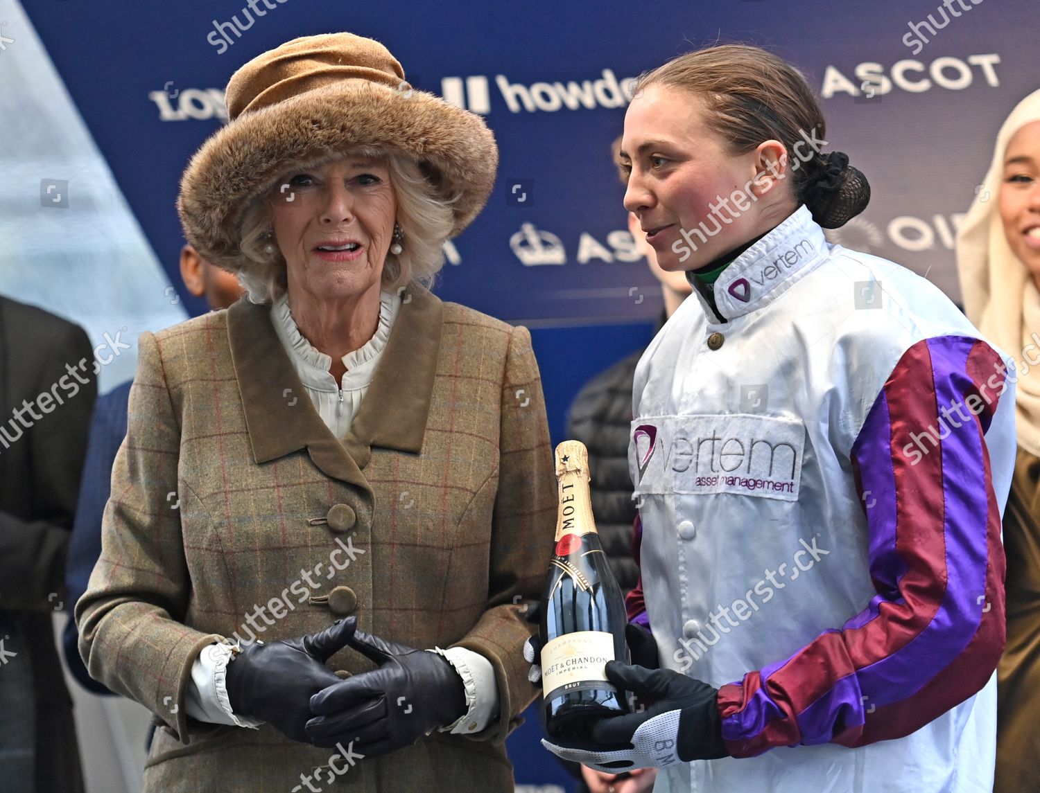 Camilla Duchess Cornwall Bryony Frost Jockey Editorial Stock Photo