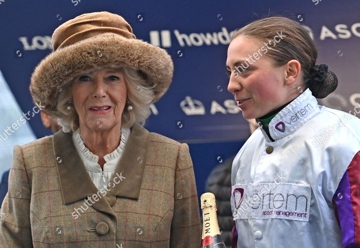 Camilla Duchess Cornwall Bryony Frost Jockey Editorial Stock Photo