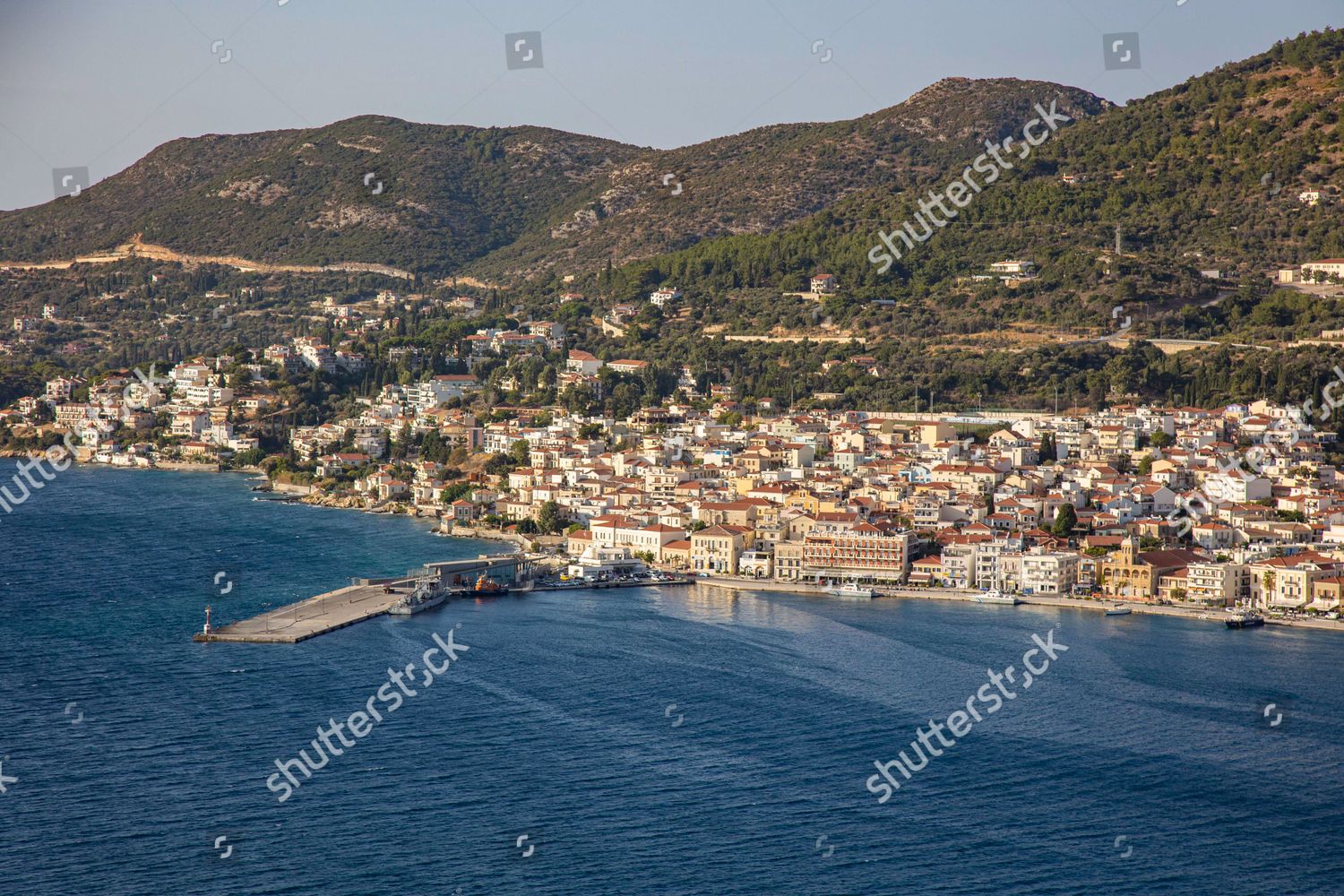 Panoramic View Samos Town Natural Sea -aiheista toimituksellista kuvaa –  toimituksellinen arkistovalokuva – Arkistokuva | Shutterstock