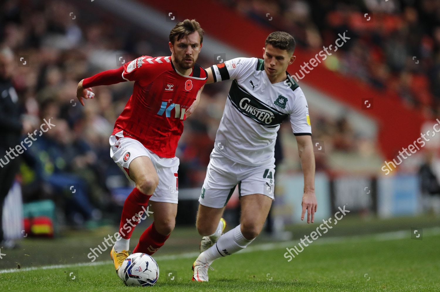 Jordan Houghton Plymouth Argyle Battles Ball Editorial Stock Photo ...