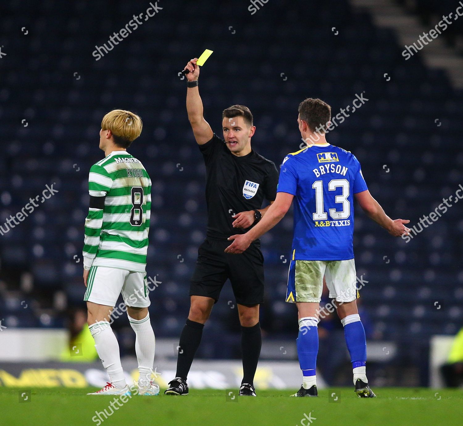 Referee Nick Walsh Yellow Cards Kyogo Editorial Stock Photo - Stock ...