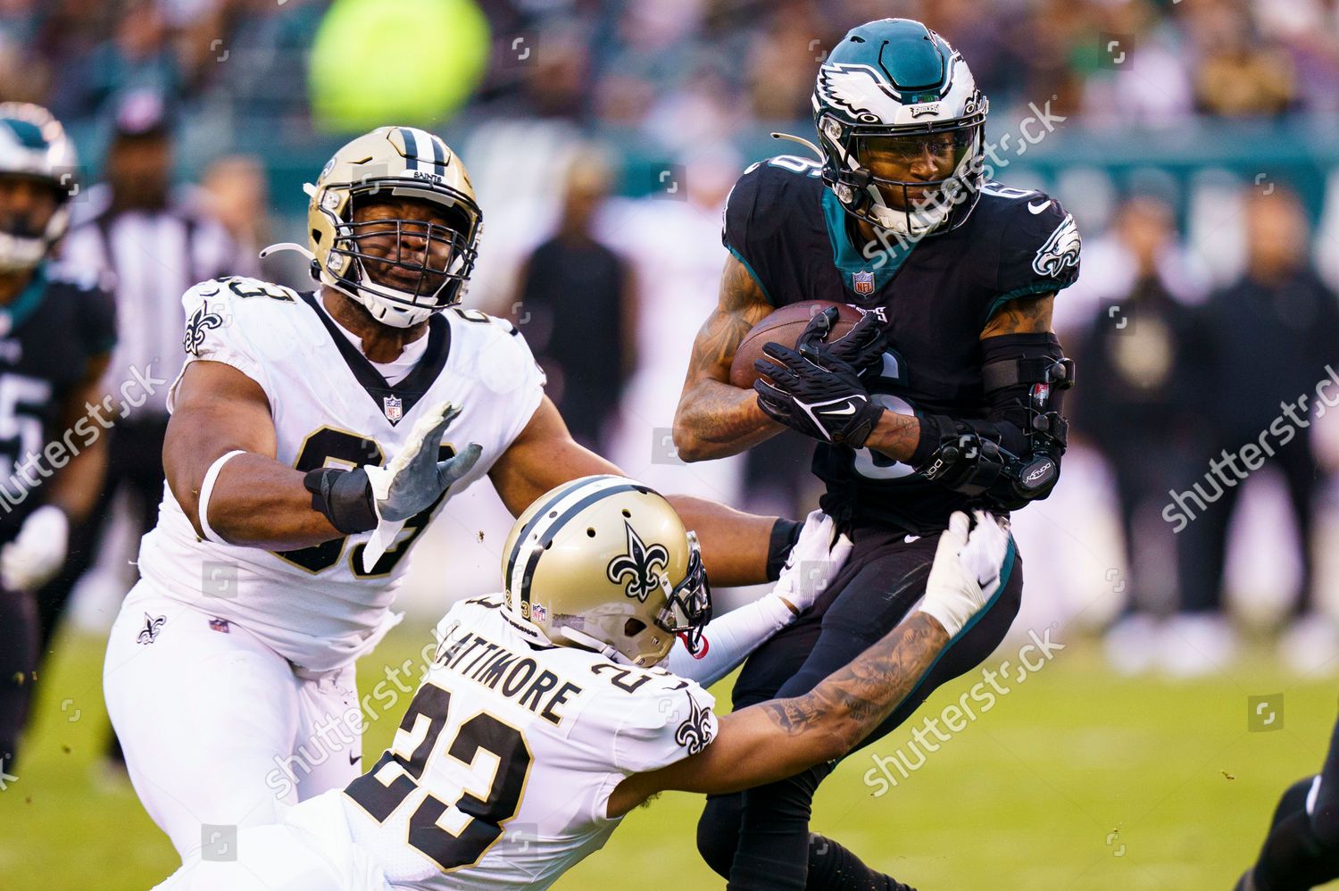 Philadelphia Eagles' DeVonta Smith in action during an NFL football game,  Sunday, Jan. 8, 2023, in Philadelphia. (AP Photo/Matt Rourke Stock Photo -  Alamy