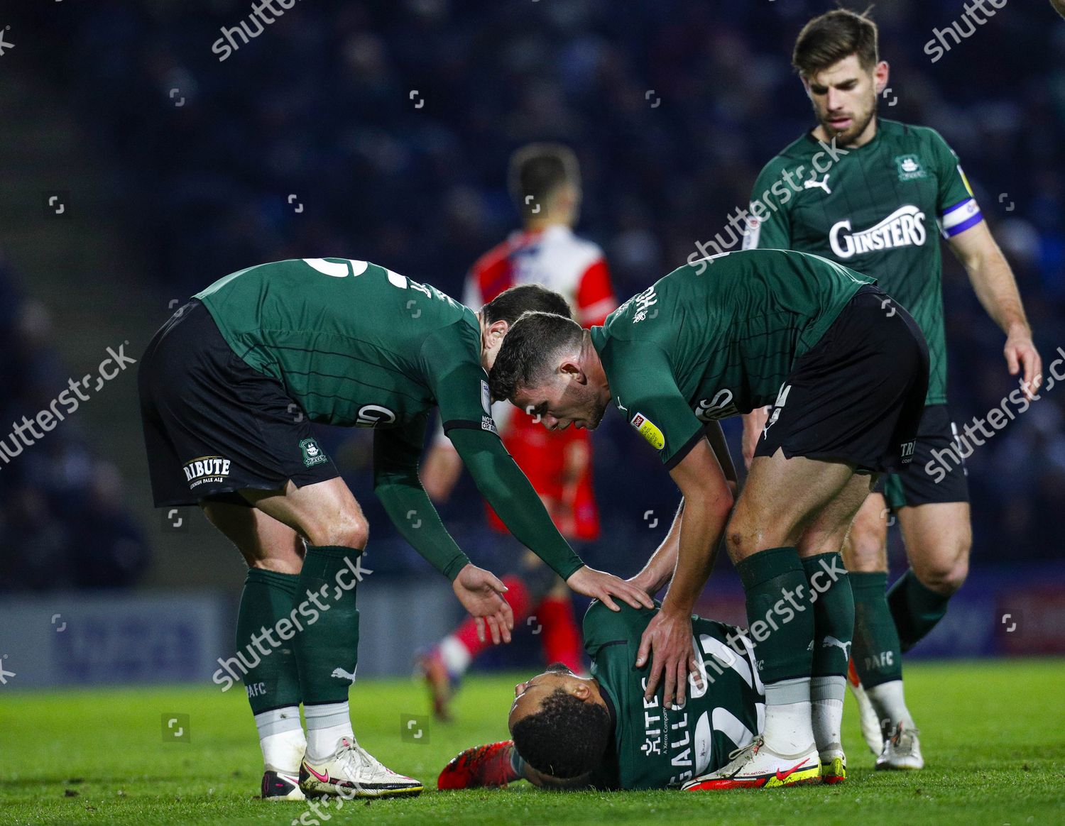 Brendan Galloway Plymouth Argyle Comforted By Editorial Stock Photo ...