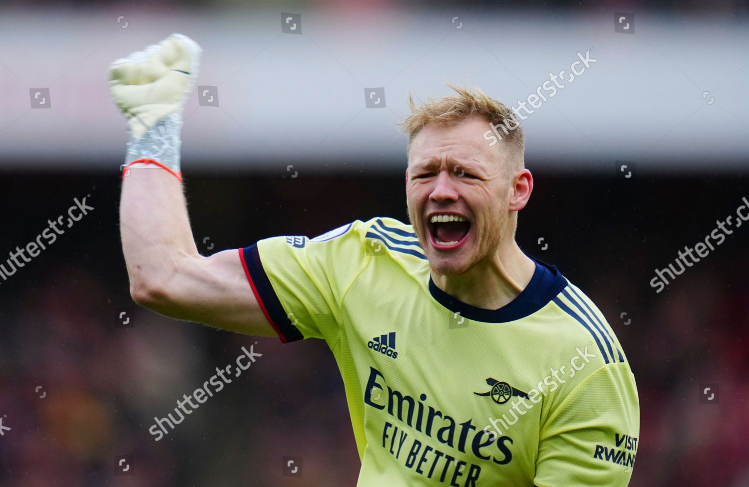 Arsenal Goalkeeper Aaron Ramsdale Celebrates Opening Editorial Stock ...