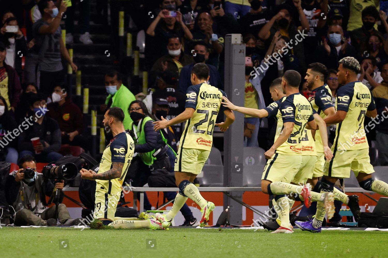 club-america-players-celebrate-goal-against-editorial-stock-photo