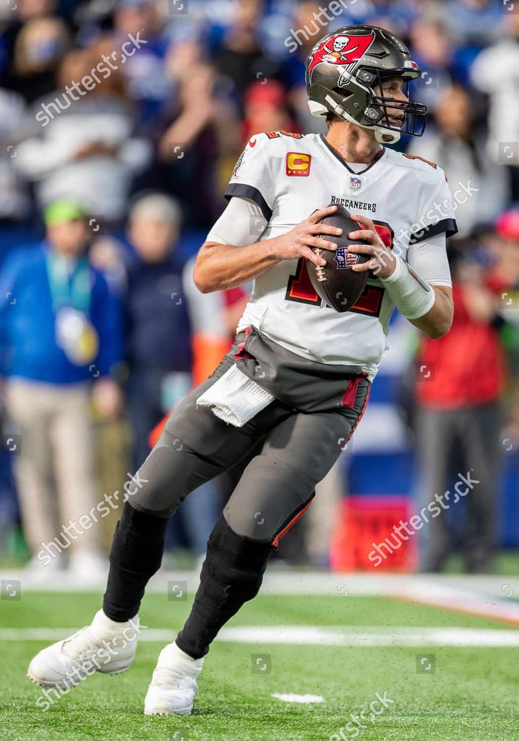 Indianapolis, Indiana, USA. 28th Nov, 2021. Tampa Bay Buccaneers  quarterback Tom Brady (12) passes the ball during NFL football game action  between the Tampa Bay Buccaneers and the Indianapolis Colts at Lucas