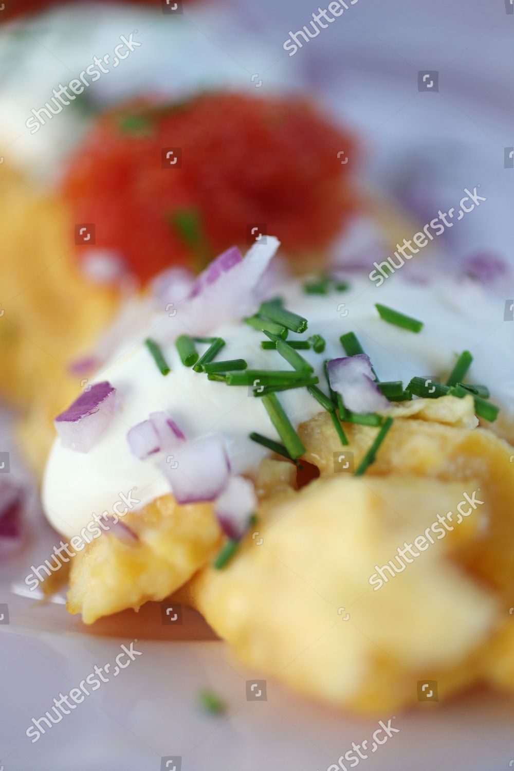 Omelette Sour Cream Rum Red Onion Editorial Stock Photo Stock Image