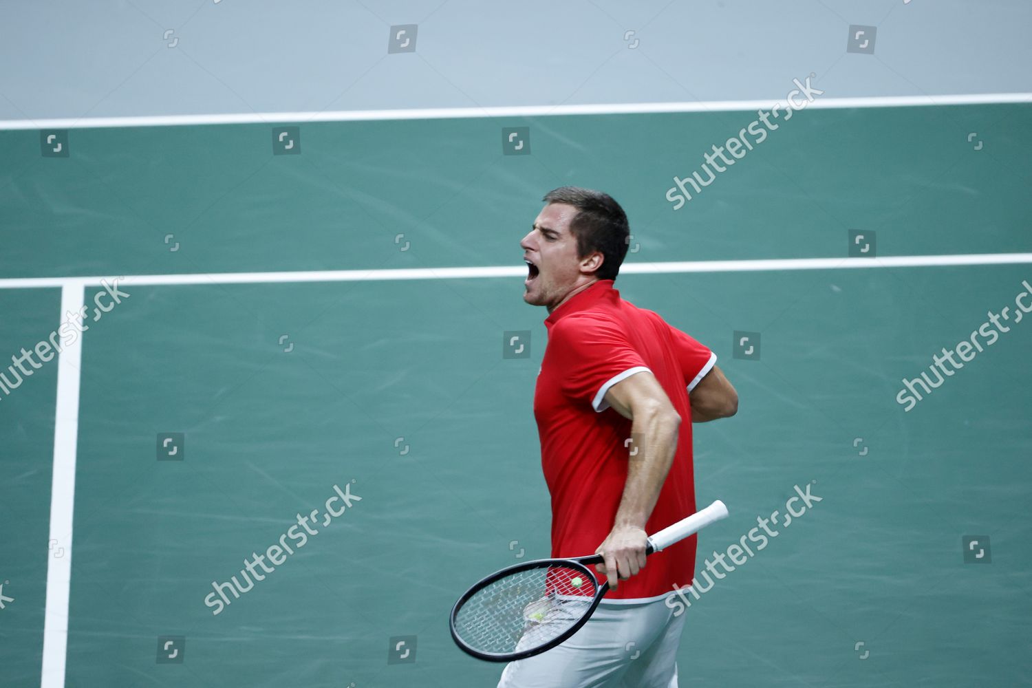 Borna Gojo Croatia Celebrates Winning Against Editorial Stock Photo