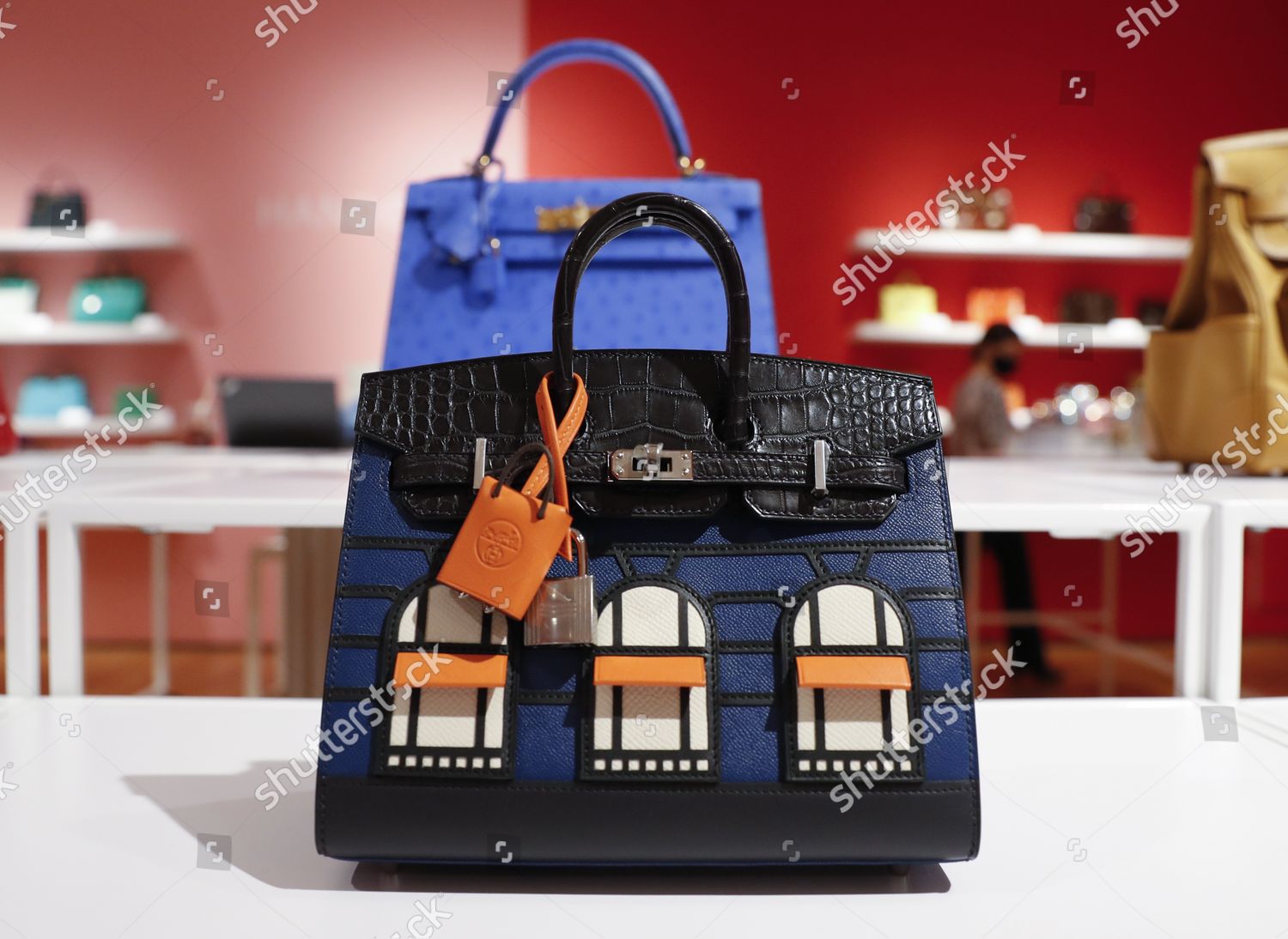 New York, USA. 06th Dec, 2019. A limited edition Hermes birkin is on  display at a press preview for Christie's Luxury Week New York on Friday,  December 06, 2019 in New York