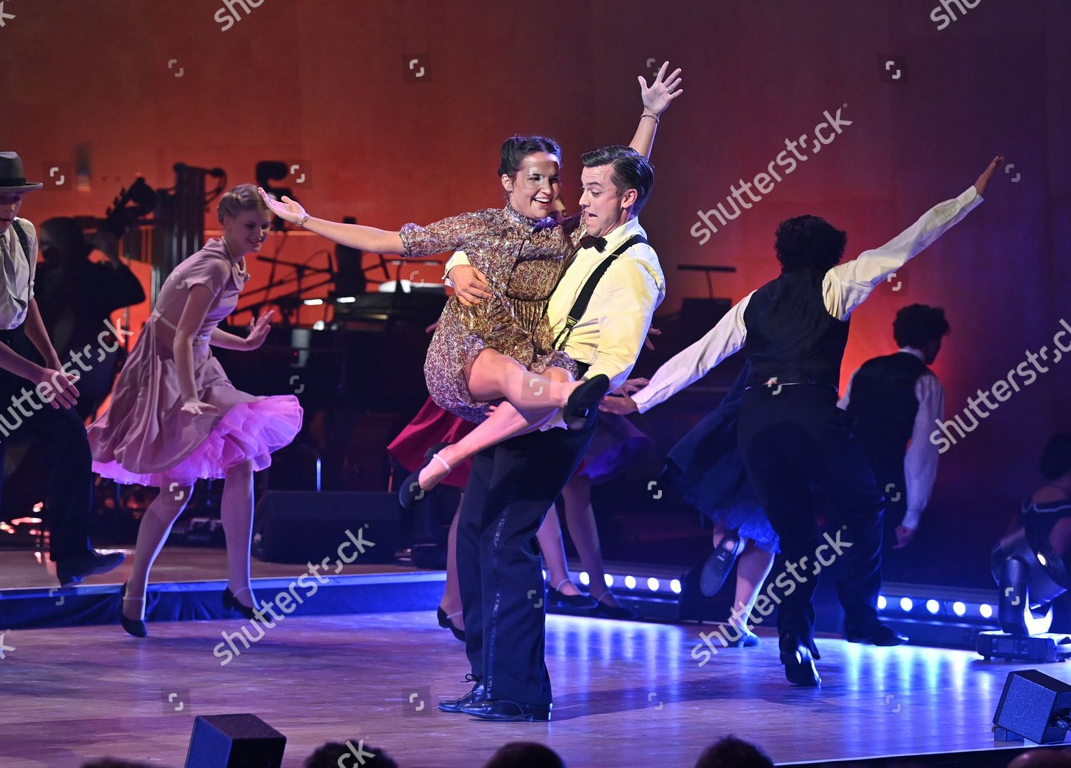 Gothenburg, Sweden. 03rd Dec, 2021. Actress Alicia Vikander, who was  awarded this year's honorary scholarship by the Sten A Olsson Foundation,  dances with her old dance teacher Sebastian Michanek at a gala