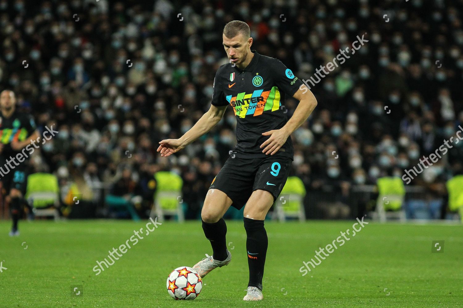 Edin Dzeko Inter Action During Uefa Editorial Stock Photo - Stock Image ...