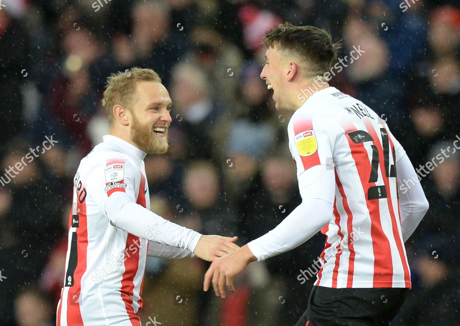 Dan Neil Sunderland Celebrates Scoring Their Editorial Stock Photo ...