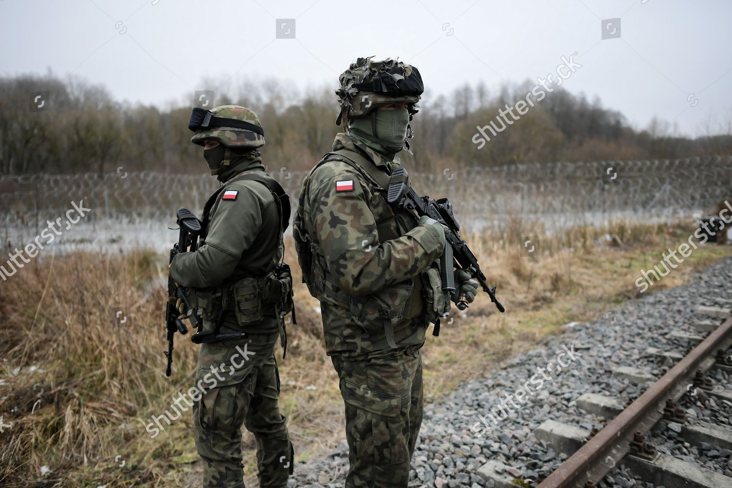 Polish Soldiers Patrol Along Polishbelarusian Border Editorial Stock ...