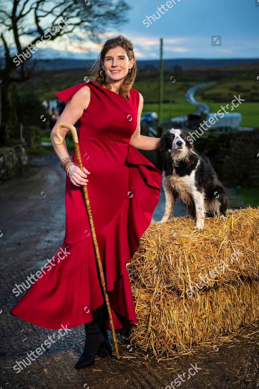 Yorkshire Shepherdess Amanda Owen Sheepdog Celebrate Editorial Stock