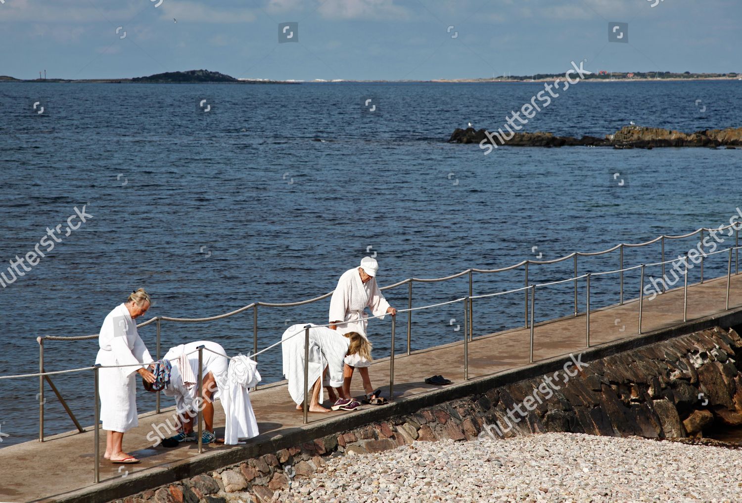 Torekov Sweden Swimmer Bathrobe On Editorial Stock Photo