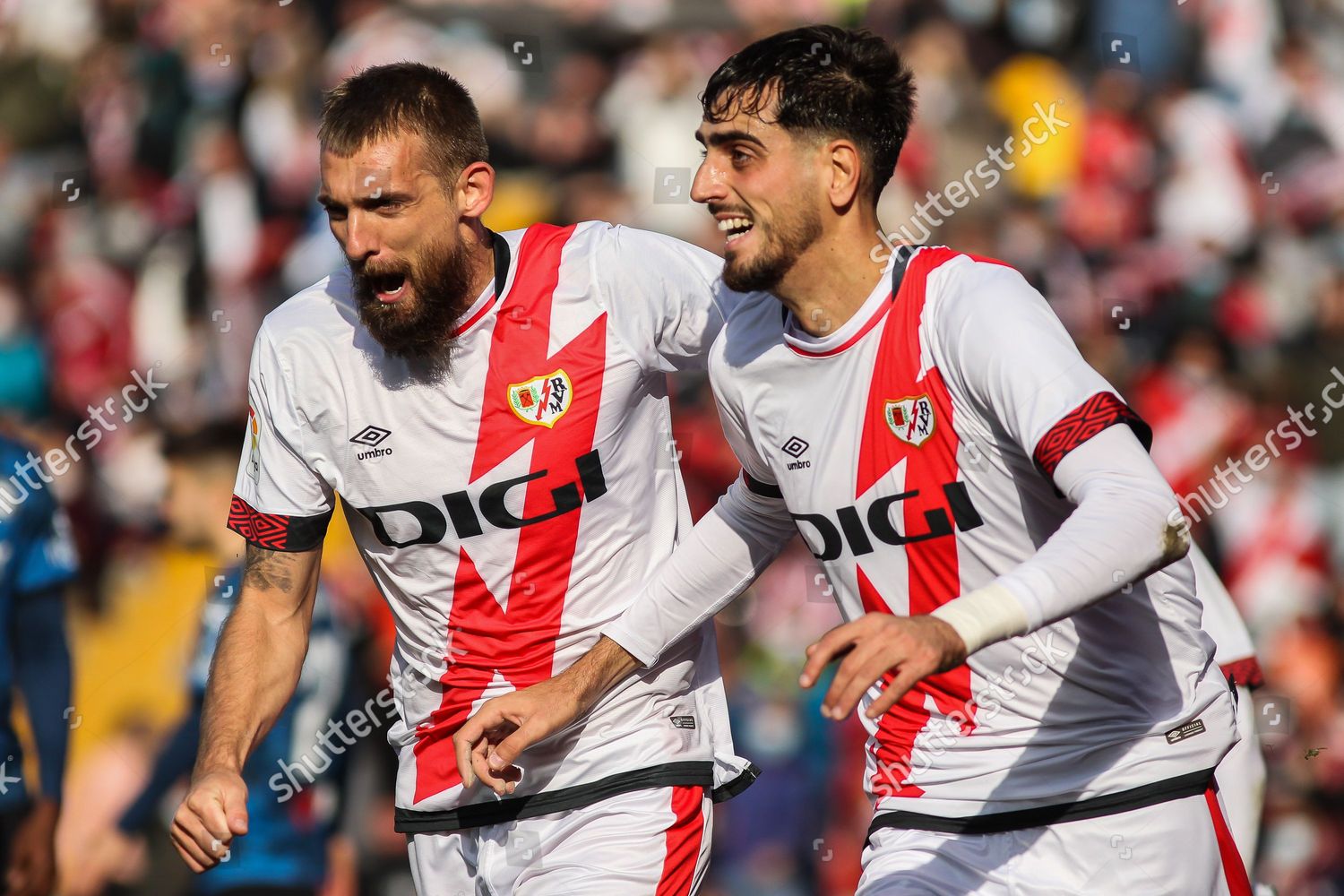 Alejandro Catena Rayo Vallecano Celebrates Goal Editorial Stock Photo ...