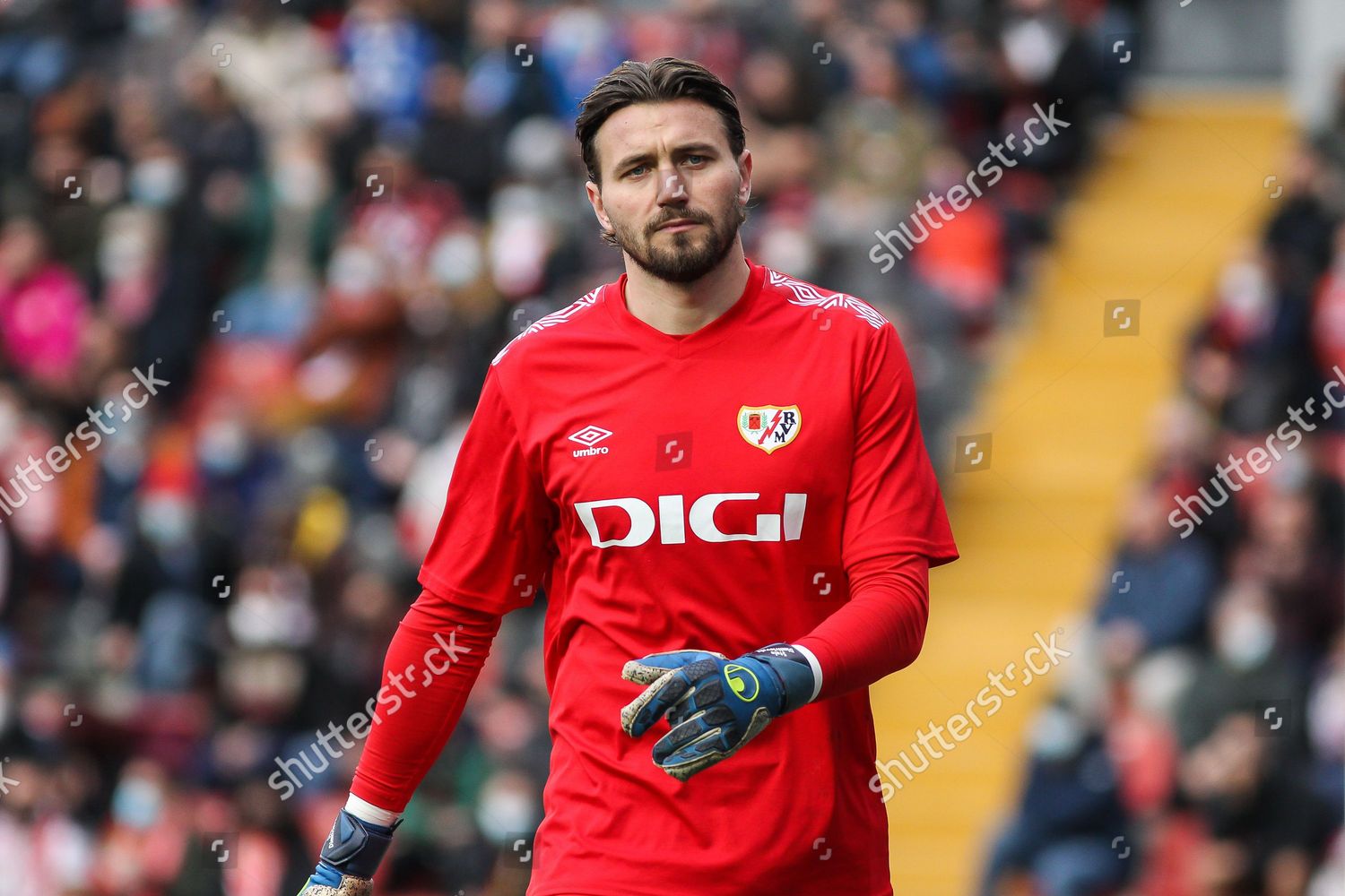 Stole Dimitrievski Rayo Vallecano Looks On Editorial Stock Photo ...