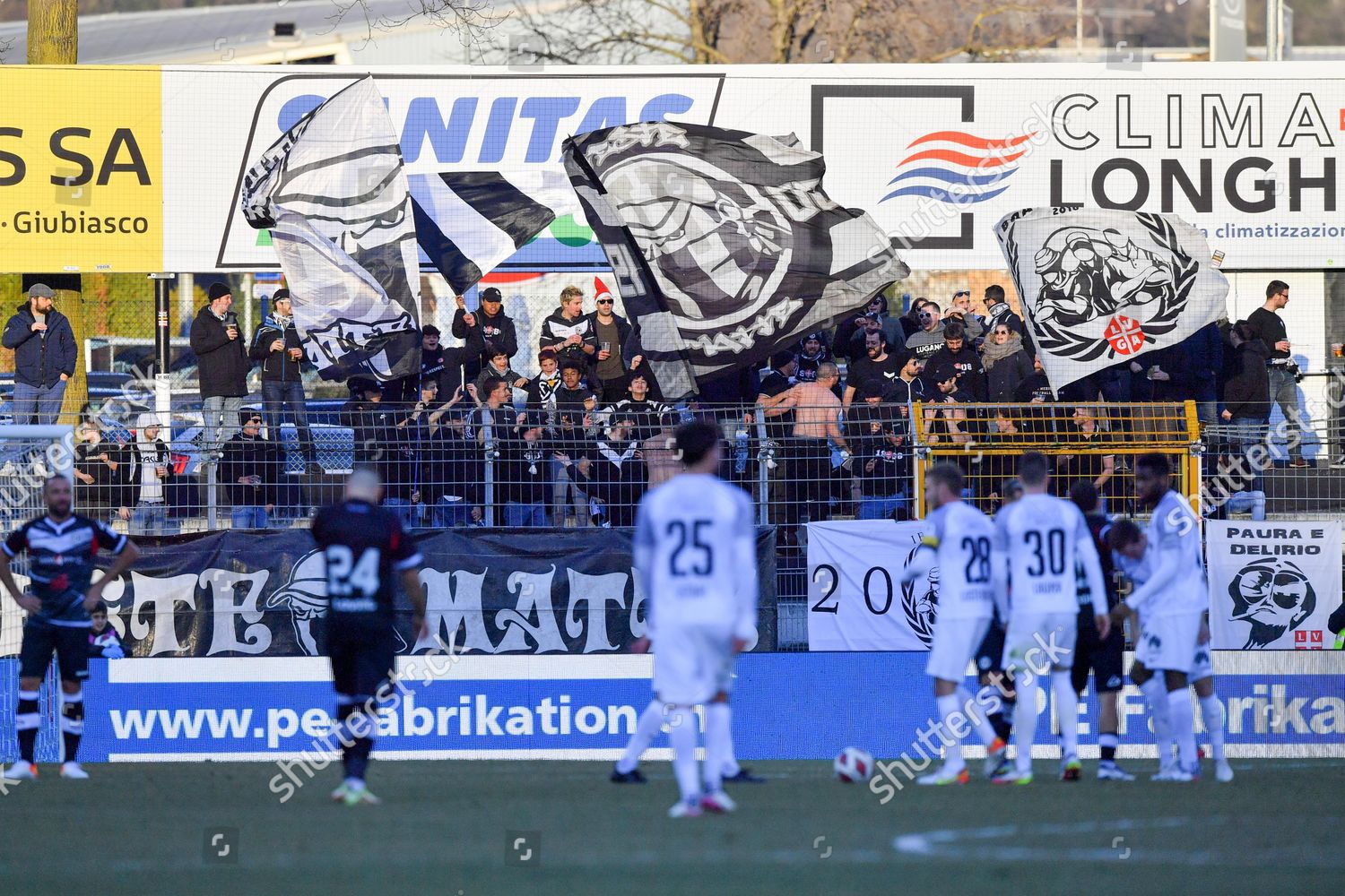 Lugano, Switzerland. 26th Feb, 2022. Lugano Fans during the Super