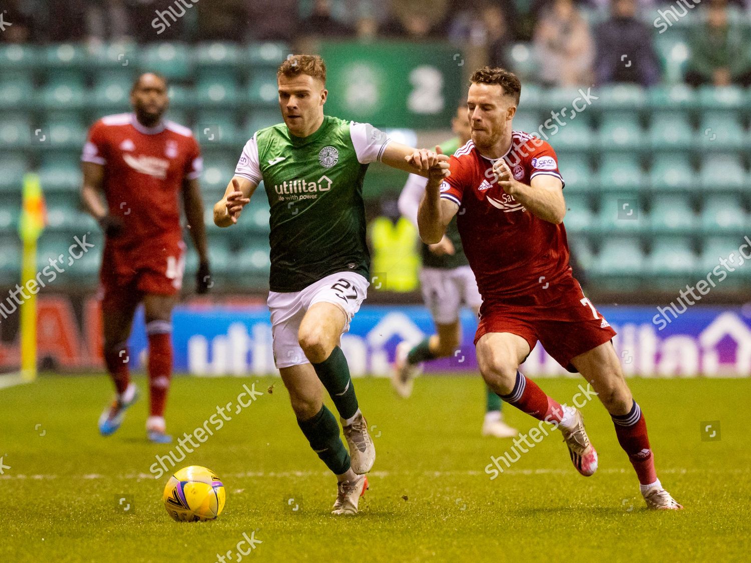 Chris Cadden Hibernian Marley Watkins Aberdeen Editorial Stock Photo ...