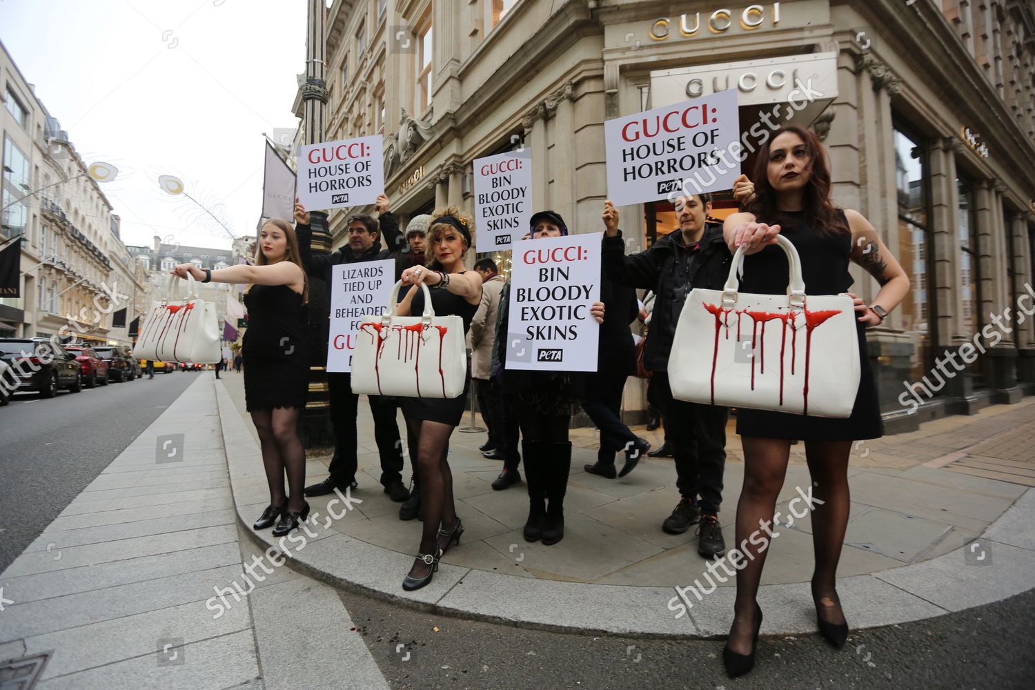 Peta Activists Stage Protest Outside Gucci Editorial Stock Photo ...