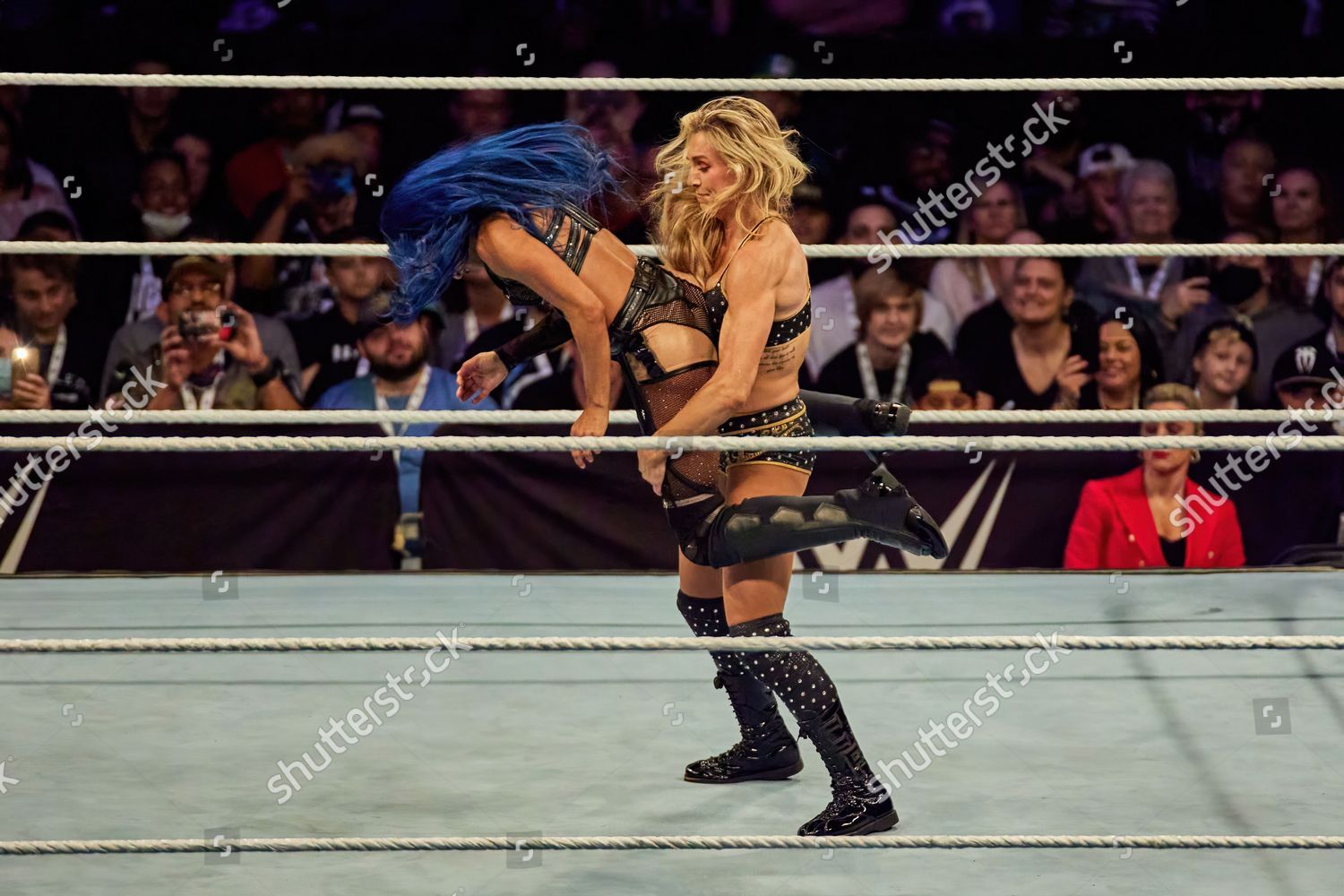 Sasha Banks Vs Charlotte Flair During Editorial Stock Photo - Stock ...