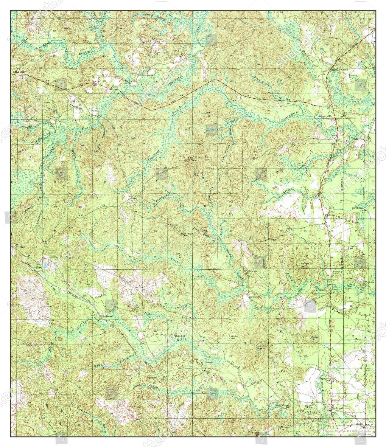 Usa Timeless Maps Mcintosh Alabama Map Editorial Stock Photo Stock