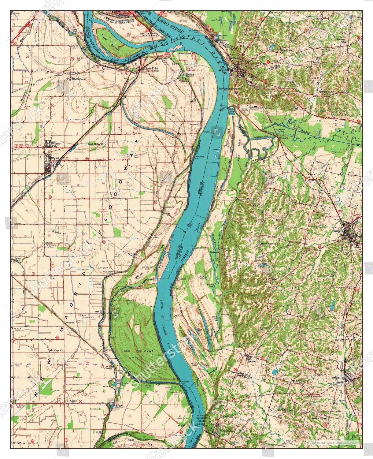 Usa Timeless Maps Wickliffe Kentucky Map Editorial Stock Photo - Stock 