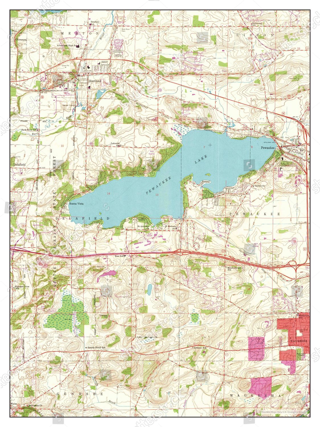 Usa Timeless Maps Hartland Wisconsin Map Editorial Stock Photo - Stock ...