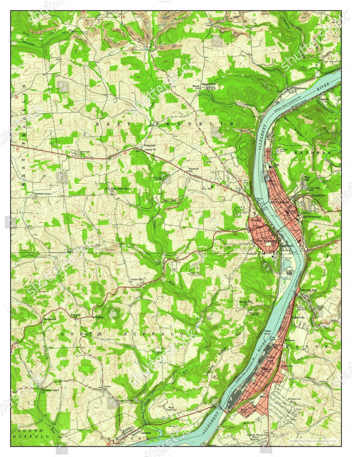 Usa Timeless Maps Kittanning Pennsylvania Map Editorial Stock Photo Stock Image Shutterstock