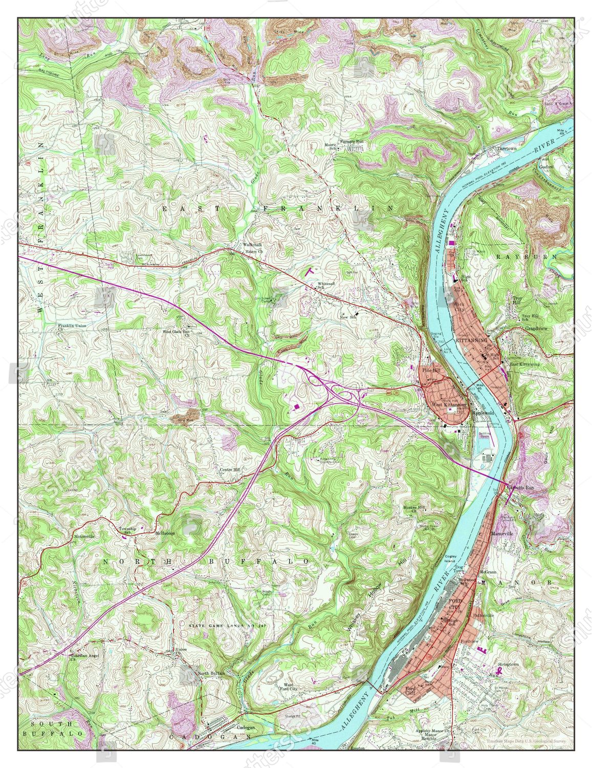 Usa Timeless Maps Kittanning Pennsylvania Map Editorial Stock Photo Stock Image Shutterstock