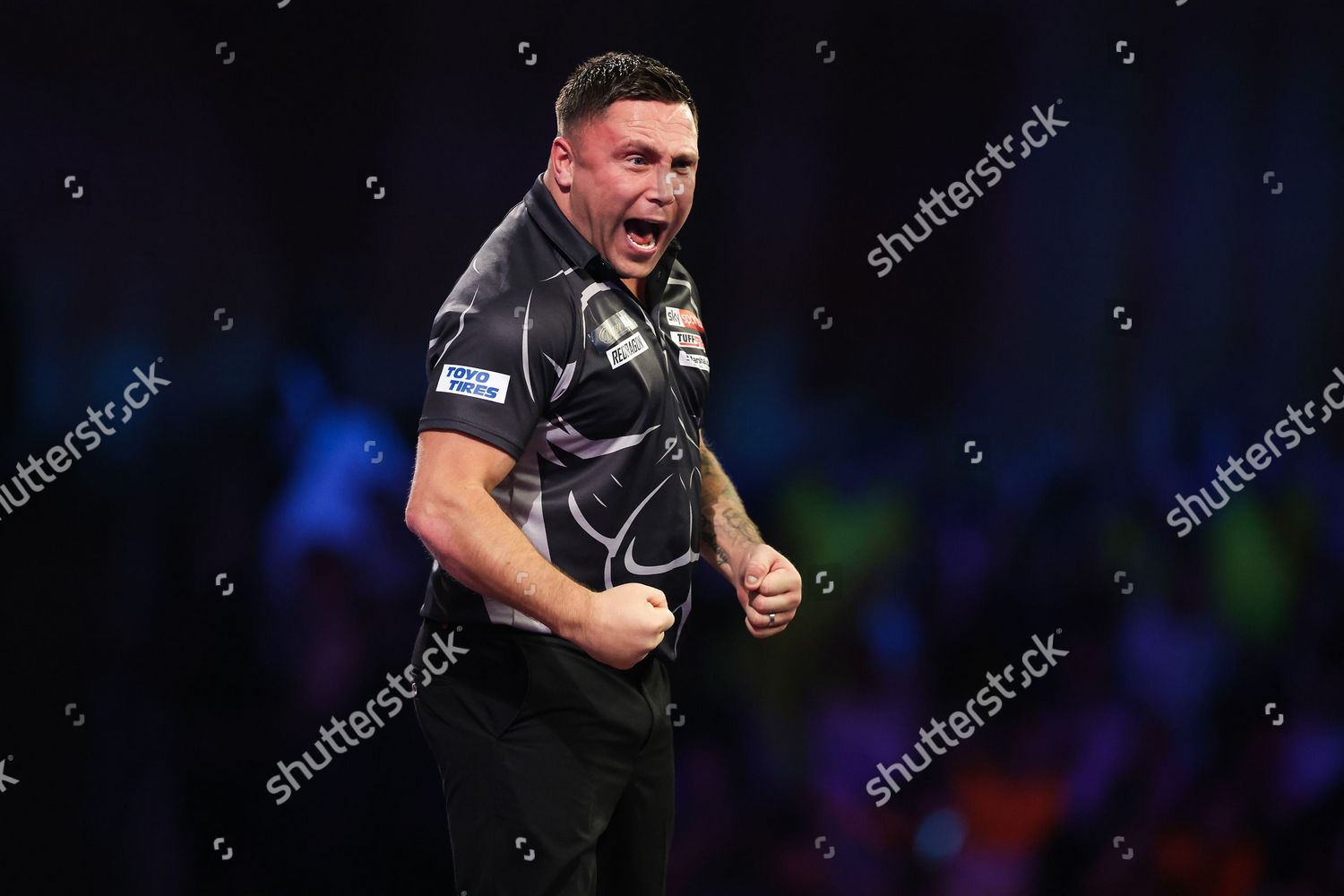 Gerwyn Price Celebrates 9 Dart Finish Editorial Stock Photo Stock