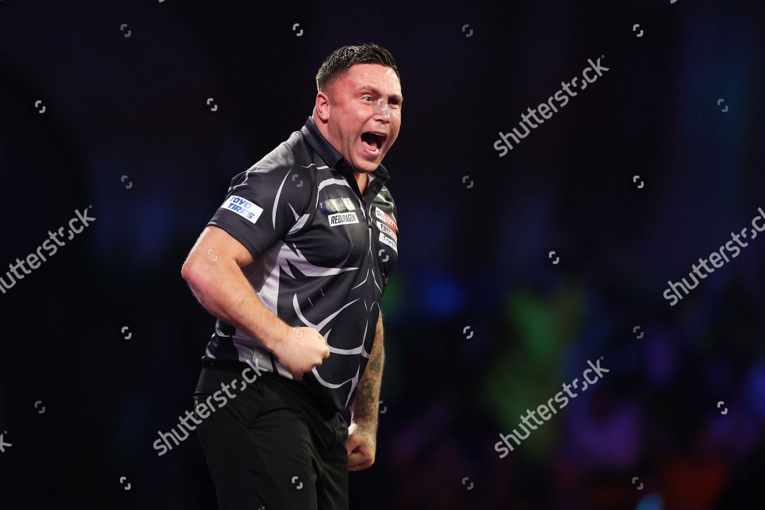 Gerwyn Price Celebrates 9 Dart Finish Editorial Stock Photo Stock