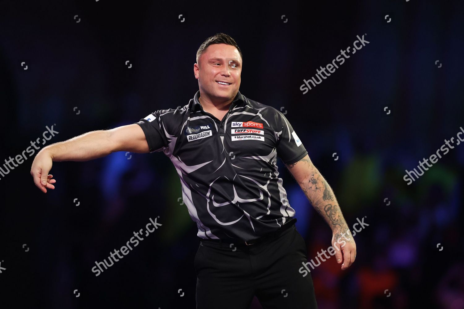 Gerwyn Price Celebrates 9 Dart Finish Editorial Stock Photo Stock