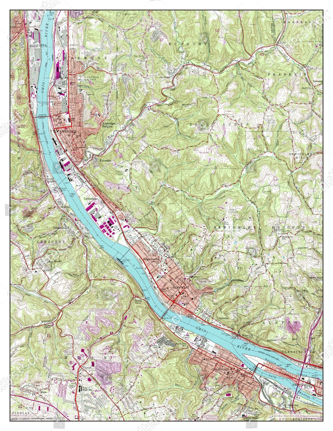 Usa Timeless Maps Ambridge Pennsylvania Map Editorial Stock Photo