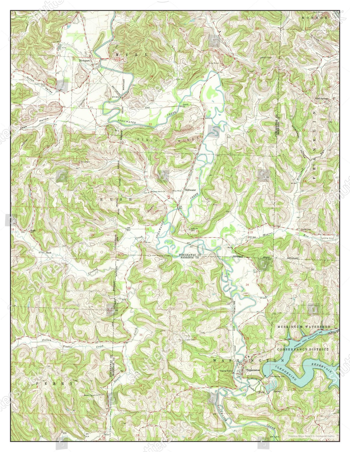 Usa Timeless Maps Tippecanoe Ohio Map Editorial Stock Photo Stock Image Shutterstock