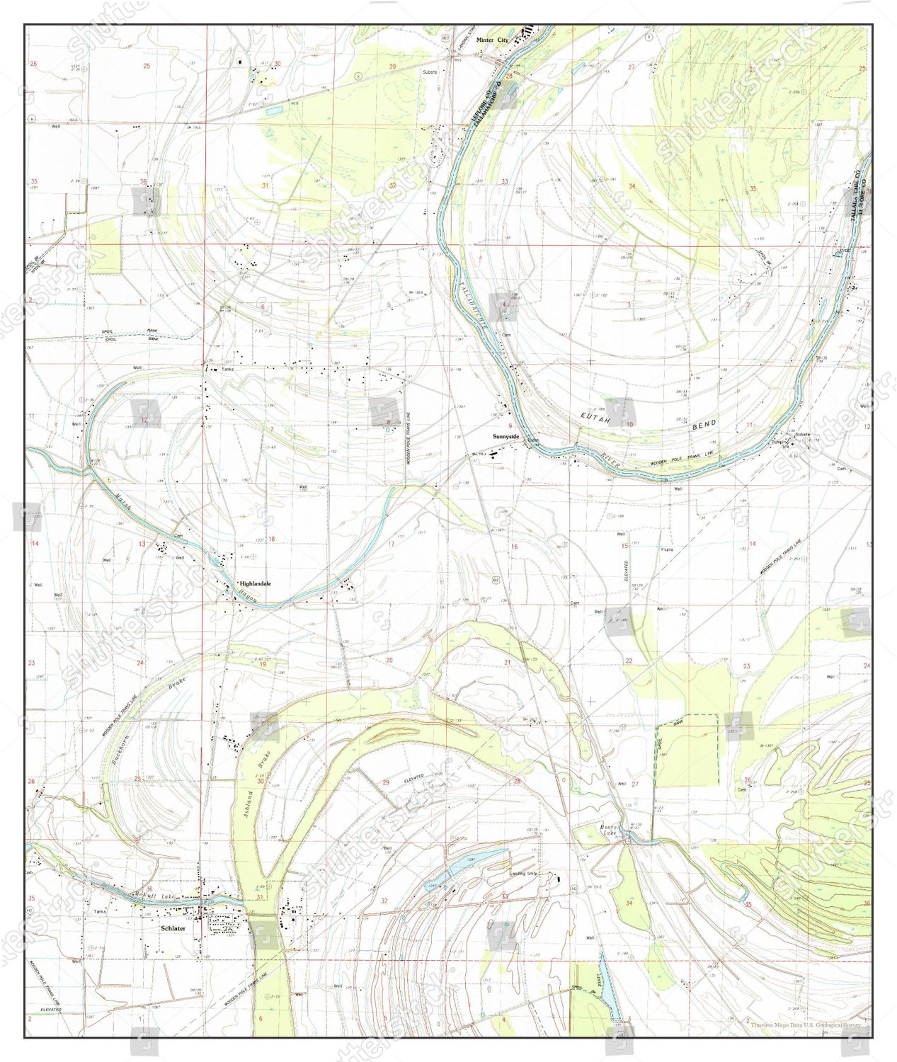 Usa Timeless Maps Schlater Mississippi Map Editorial Stock Photo