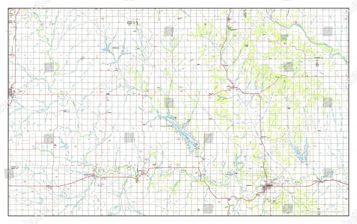Usa Timeless Maps Anadarko Oklahoma Map Editorial Stock Photo Stock Image Shutterstock