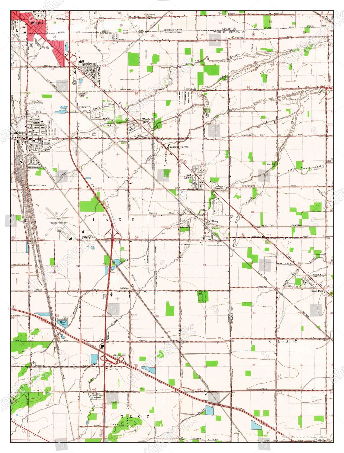 Usa Timeless Maps Walbridge Ohio Map Editorial Stock Photo Stock Image Shutterstock