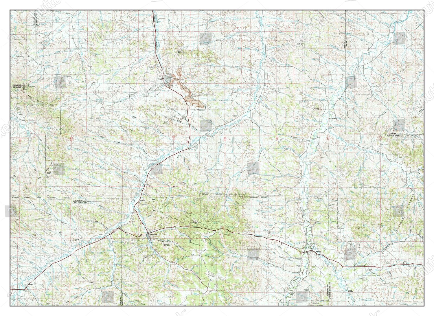 Usa Timeless Maps Lame Deer Montana Editorial Stock Photo Stock Image