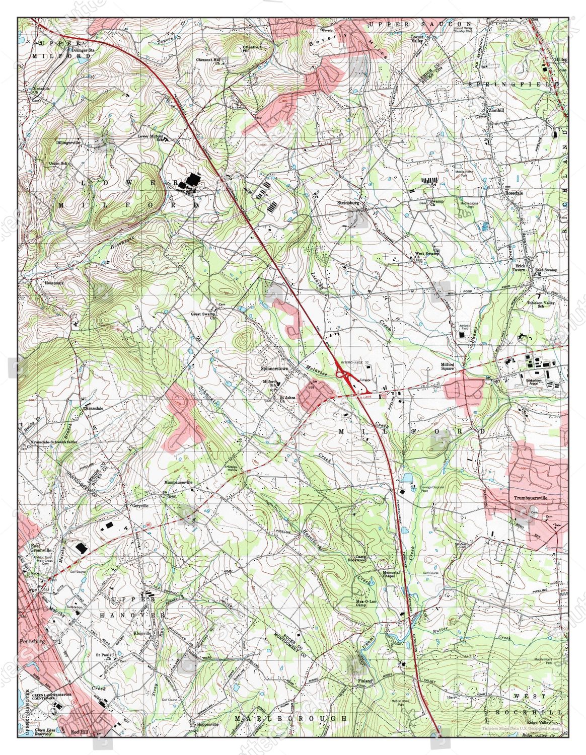 Usa Timeless Maps Milford Square Pennsylvania Editorial Stock Photo