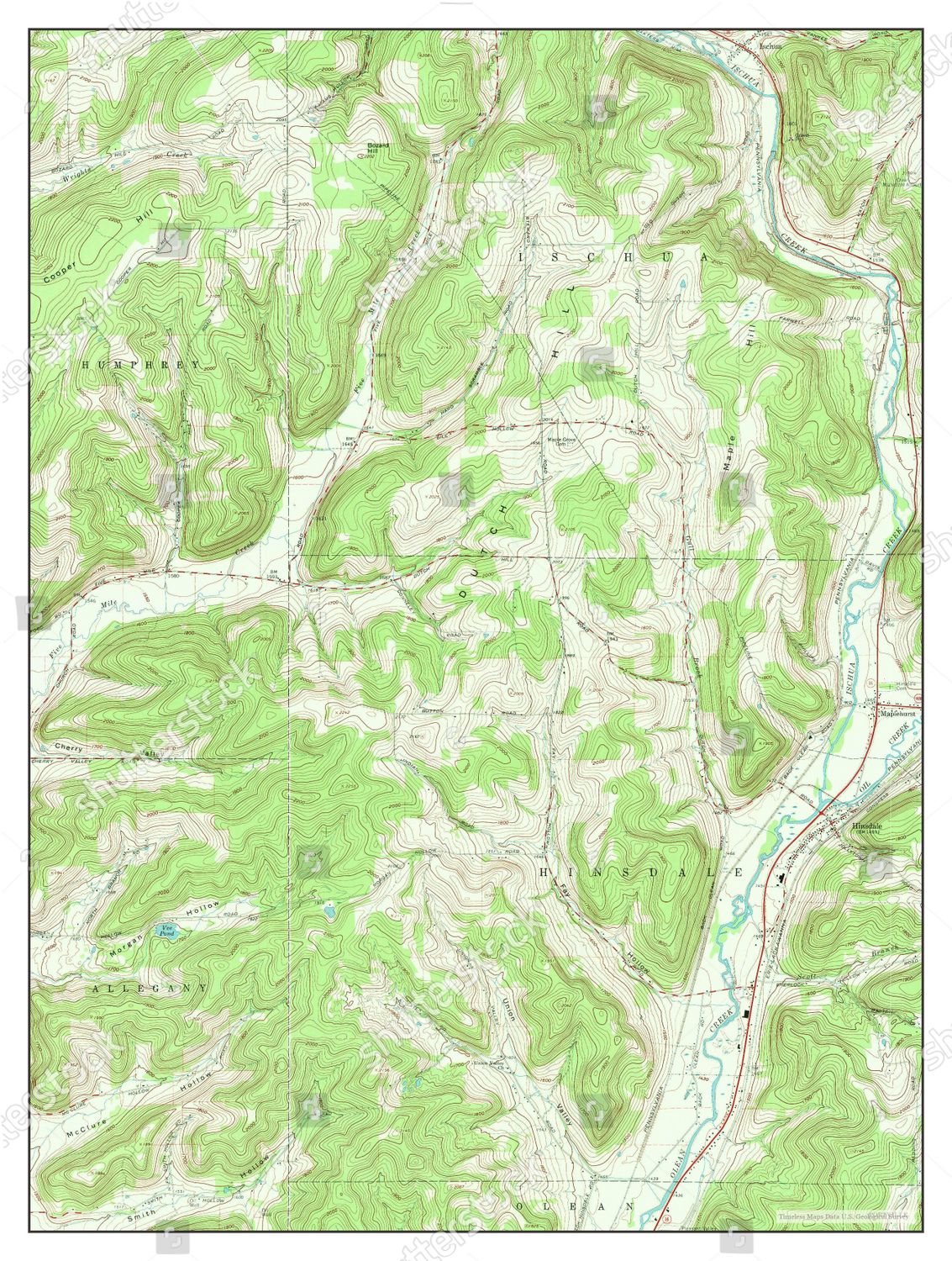 Usa Timeless Maps Hinsdale New York Editorial Stock Photo - Stock Image ...