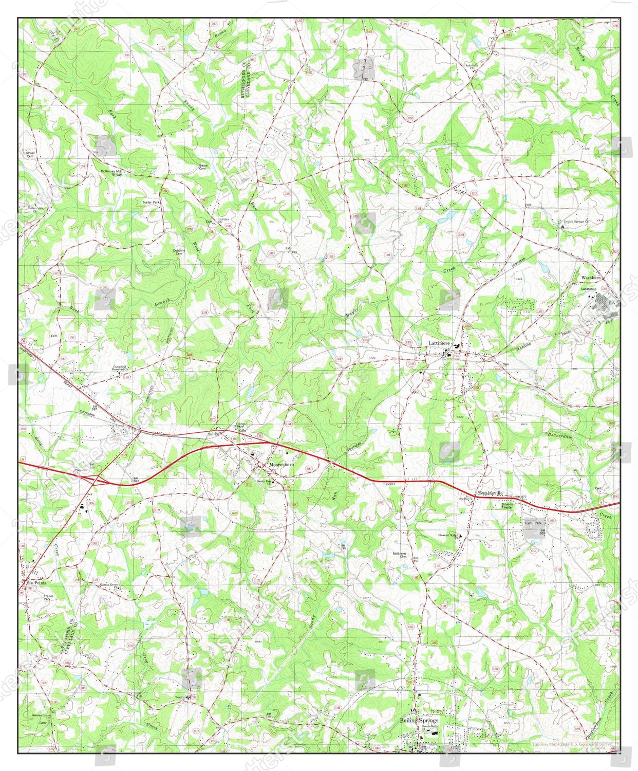 Usa Timeless Maps Boiling Springs North Editorial Stock Photo Stock