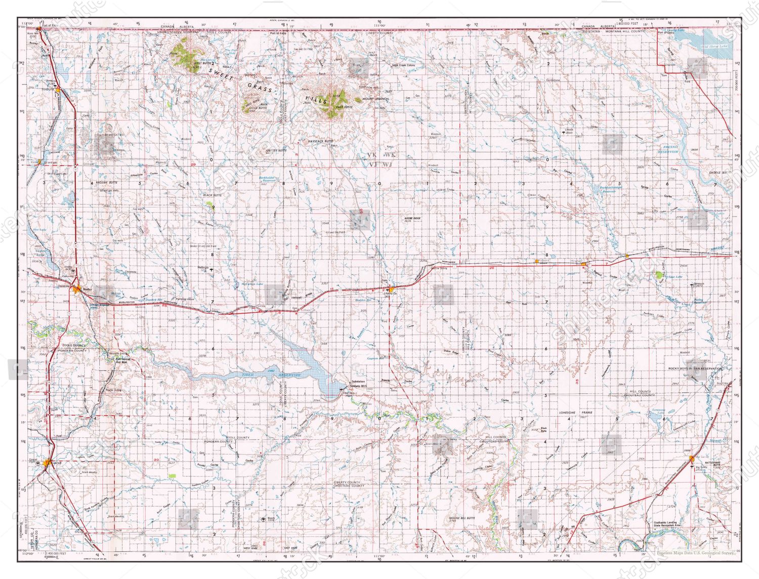 Usa Timeless Maps Shelby Montana Map Editorial Stock Photo - Stock ...