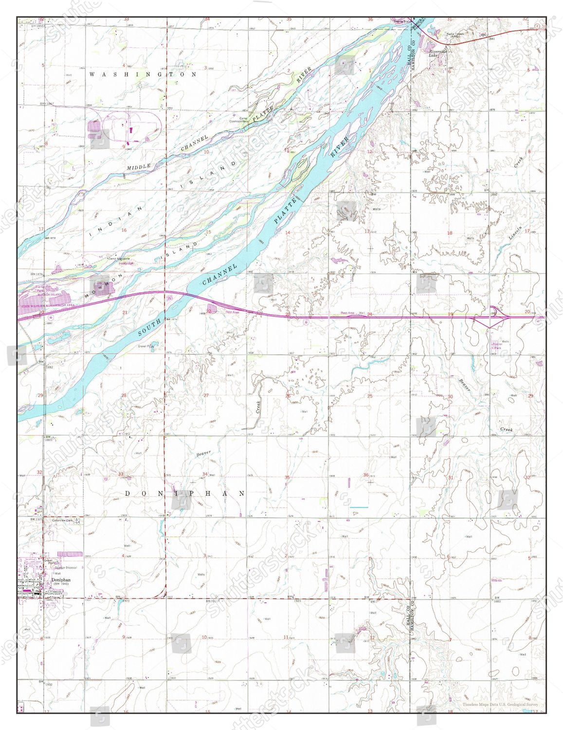 Usa Timeless Maps Doniphan Nebraska Map Editorial Stock Photo Stock